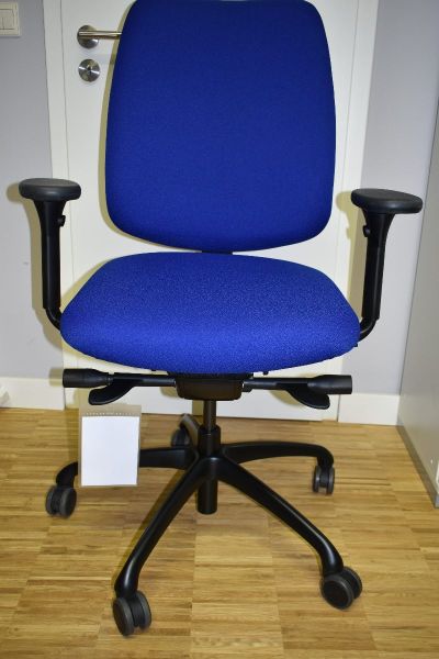 Bürodrehstuhl mit Steißbeinentlastung, Löffler, Figo, blau, schwarz